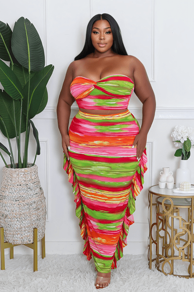 Tropical Vibes Two-Piece Skirt Set